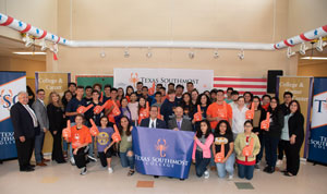 Texas Southmost College and the San Benito CISD signed a memorandum of understanding for a dual enrollment program. Seated at center, Dr. Jesús Roberto Rodríguez, TSC President, Dr. Nate Carman, San Benito CISD Superintendent.